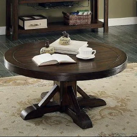 Round Cocktail Table with Panel Top